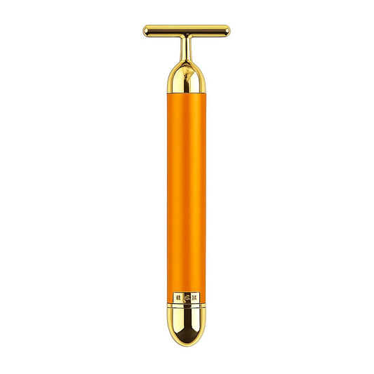 24K Gold T-Shape Vibrating Face Massager