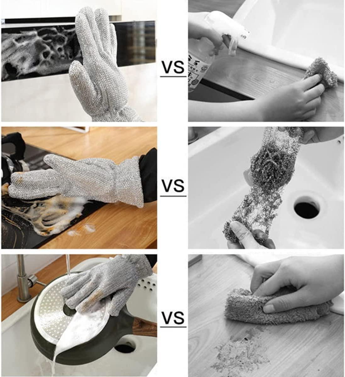 Steel-Wired Waterproof Dishwashing Gloves - Cut-Resistant, Heat-Safe & Reusable (Set of 2)