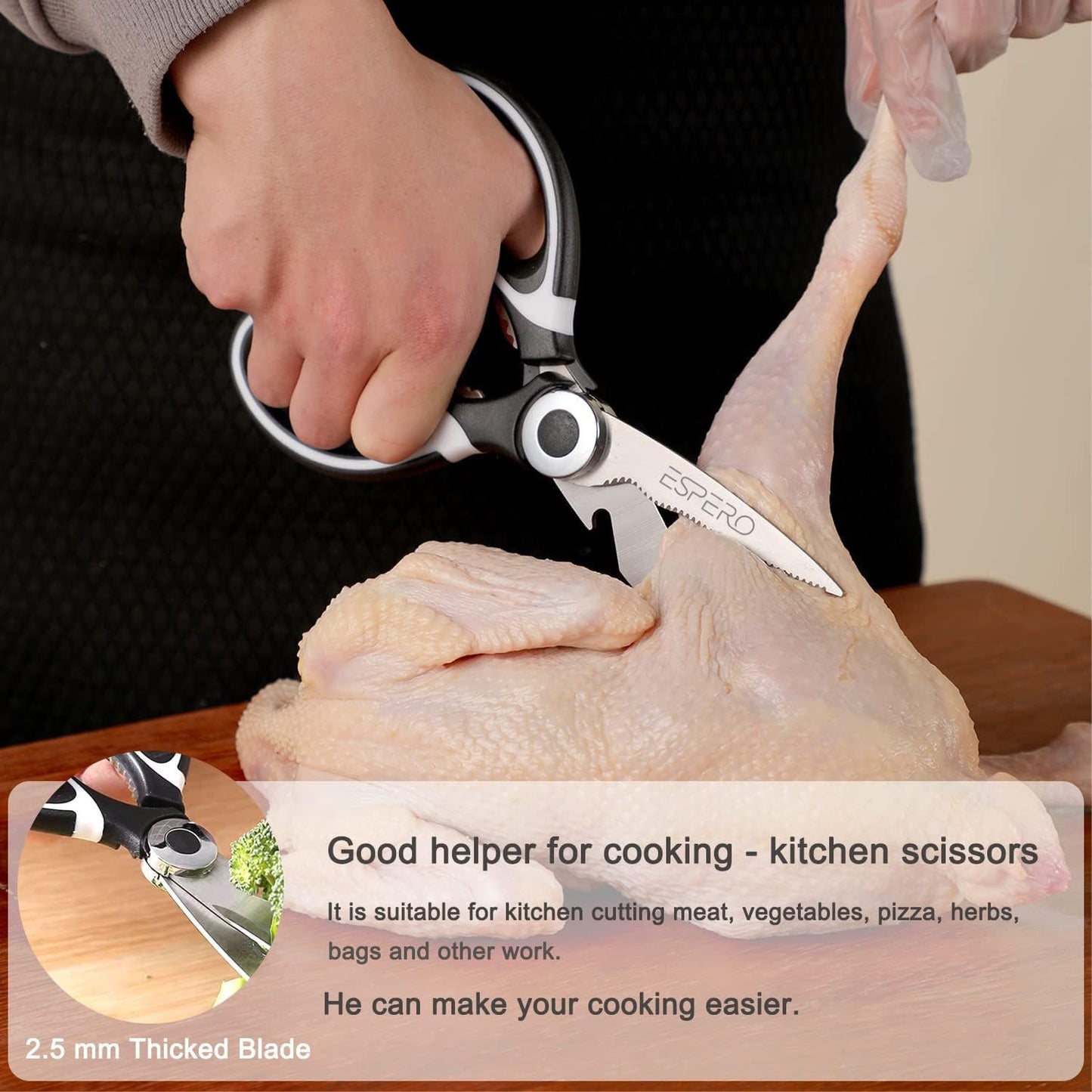 Malveto All-in-One Japan Kitchen Scissors - Meat, Herbs, Nuts & Bottle Opener