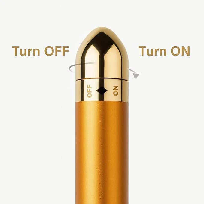 24K Gold T-Shape Vibrating Face Massager